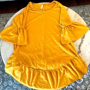 Ruffle blouse, Size L, mustard color, brand L Love